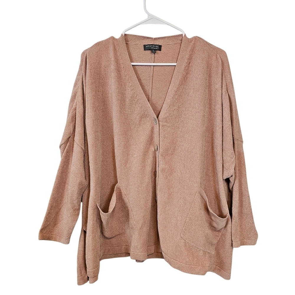 Barefoot Dreams Mauve CozyChicLite Dolmen Sleeve Button Down Cardigan Sweater